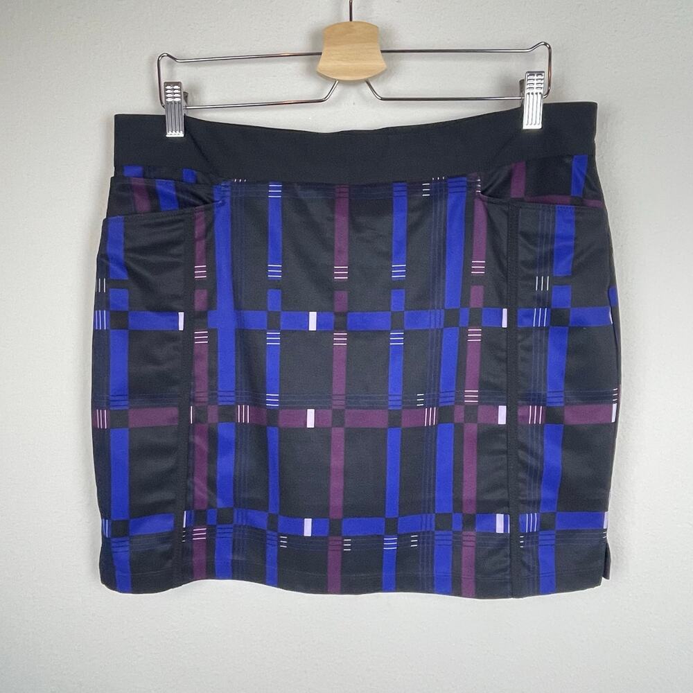 Adidas Black Golf Size M Geometric Stretch Skort Athleisure Pockets‎ Pickleball